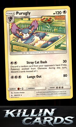 Purugly 160/214 Pokemon Rare SM - Unbroken Bonds Card NM - Image 1