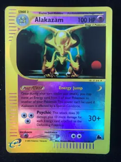 Pokemon TCG Alakazam Reverse Holo 2/144 Skyridge E-Card MP Condition WOTC 2003 - Image 1