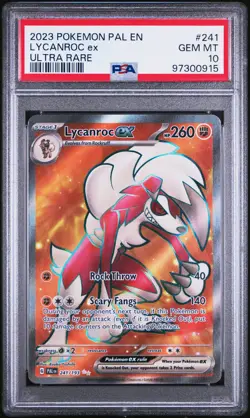 2023 POKEMON PAL EN-PALDEA EVOLVED ULTRA RARE #241 LYCANROC EX PSA 10 - Image 1