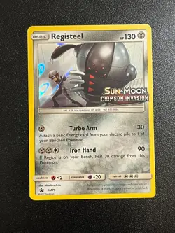Pokemon Sun & Moon Black Star Promo SM75 Registeel Prerelease - Image 1