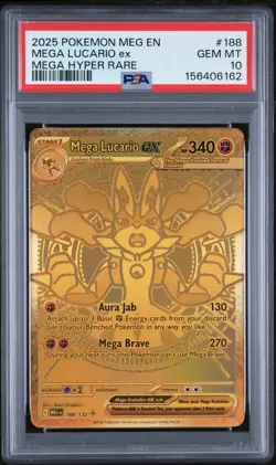 Mega Lucario EX 188/132 Hyper Rare Mega Evolution Pokemon PSA 10 - Image 1