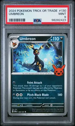 2024 POKEMON TRICK OR TRADE #130 UMBREON PSA 9 - Image 1