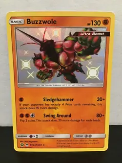 Buzzwole SV24/SV94 Pokemon Hidden Fates Shiny Holo Rare - Image 1
