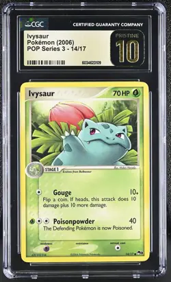 Ivysaur 14/17 Pop Series 3 Pokemon CGC 10 Pristine (POP 6) - Image 1