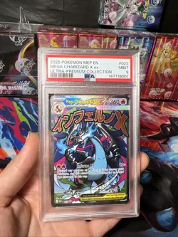 2025 Pokemon MEP EN Ultra Premium Collection #023 Mega Charizard X ex PSA 9 - Image 1
