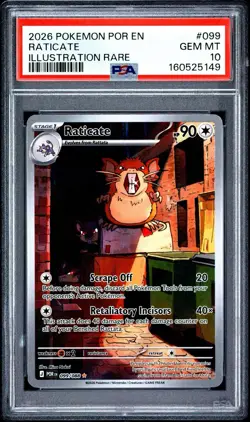 2026 Pokemon Mega Evolution Perfect Order 099 Raticate Illustration Rare PSA 10 - Image 1