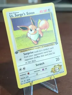 1st Edition Lt. Surge's Eevee 51/132 Gym Challenge Vintage Pokemon - Image 2