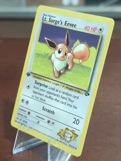 1st Edition Lt. Surge's Eevee 51/132 Gym Challenge Vintage Pokemon - Image 3