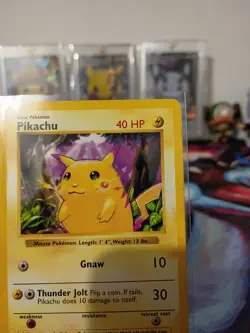 Pikachu (Red Cheeks) 58/102 Common Base Set Shadowless Pokemon Unlimited LP - Image 3