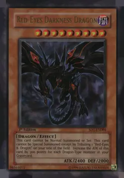 Red-Eyes Darkness Dragon SD1-EN001 Dragon's Roar Yu-Gi-Oh 1st Edition NM - Image 1