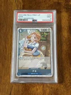 2024 One Piece PRB01 Japanese Jolly Roger Foil #053 Nami PSA 9 MINT - Image 1