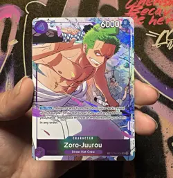 Bandai One Piece CCG EN Zoro-Juurou TR ST18-004 Full Art Foil Purple 6000 - Image 1