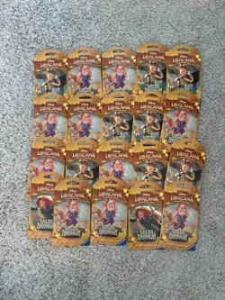 Disney Lorcana TCG Wilds Unknown Sleeved Booster Pack Lot of 20 Sealed. - Image 1