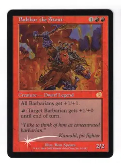 Mtg Balthor the Stout LP Foil Torment Legendary Dwarf Creature Card Rare - Image 1