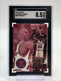 MICHAEL JORDAN 1993 FLEER BASKETBALL SHARP SHOOTER BULLS SGC 8.5 Q0883 - Image 1