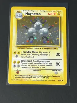 Magneton Base Set Holo Rare Pokemon Card 9/102 MP - Image 1