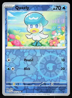 Quaxly 052/198 Common Scarlet & Violet Pokemon Reverse Holo NM - Image 1