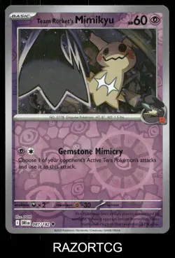 TEAM ROCKET'S MIMIKYU 087/182 UC DESTINED RIVALS POKEMON REVERSE HOLO NM/M - Image 1