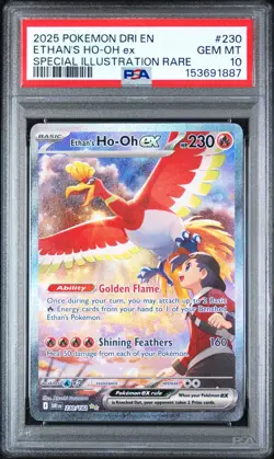 2025 POKEMON DRI EN-DESTINED RIVALS #230 ETHAN'S HO-OH EX PSA 10 - Image 1