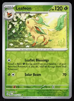 Leafeon 005/131 Rare SV: Prismatic Evolutions Pokemon Reverse Holo NM - Image 1