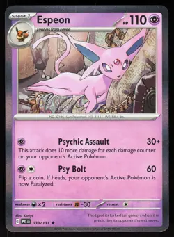 Espeon 033/131 Holo Rare SV: Prismatic Evolutions Pokemon Holo NM - Image 1