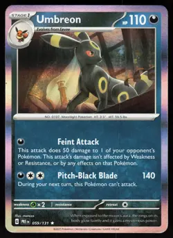 Umbreon 059/131 Holo Rare Prismatic Evolutions Pokemon Holo NM - Image 1