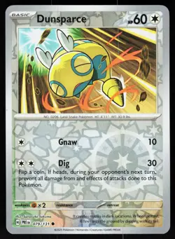 Dunsparce 079/131 Common Prismatic Evolutions Pokemon Reverse Holo NM - Image 1