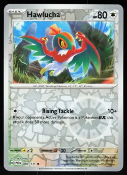 Hawlucha 089/131 Uncommon Prismatic Evolutions Pokemon Reverse Holo NM - Image 1