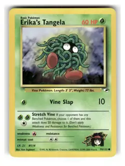 Erika's Tangela 79/132 Common Gym Heroes Pokemon Unlimited Lightly Played - Image 1