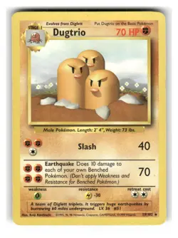 Dugtrio 23/130 Rare Base Set 2 Pokemon Lightly Played - Image 1