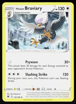 Hisuian Braviary 132/189 Rare Astral Radiance Pokemon NM - Image 1
