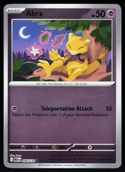 Abra 054/132 Common Mega Evolution Pokemon Reverse Holo NM - Image 1