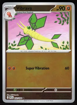 Vibrava 052/094 Common Phantasmal Flames Pokemon Reverse Holo NM - Image 1