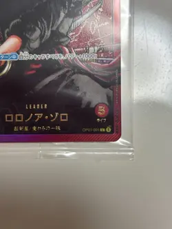 ONE PIECE Roronoa Zoro L OP01-001 Gold Text LECAFIG PAR Japan Sealed with Toy - Image 4