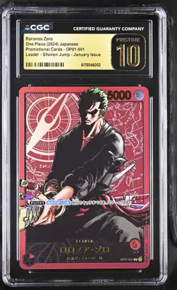 CGC 10 Pristine Roronoa Zoro OP01-001 Shonen Jump January Issue One Piece - Image 1