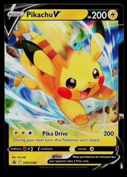 Pokemon Card Sword & Shield Promo Pikachu V SWSH285 Holo Promo - Image 1
