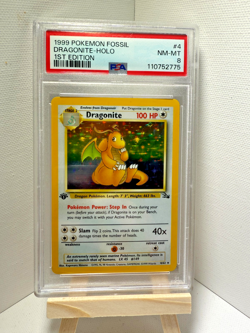 Pokemon 1999 Dragonite 4/62 Holo Rare 1st Edition Fossil PSA 8 - Image 1