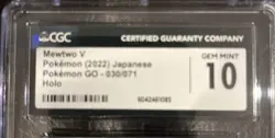 🌗🌓 CGC Gem Mint 10 Mewtwo V Holo Japanese 2022 Pokemon 030/071 - Image 3