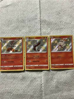 Pokemon Lot of 3 Shiny Vault Holos, Scorbunny Raboot Cinderace Cinderace NM - Image 1