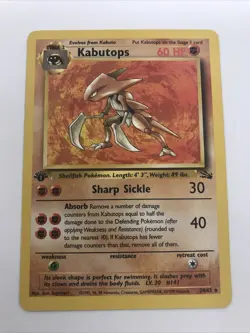 1999 Pokemon TCG Kabutops #24/62 Fossil 1st Edition Rare NM/M - TCCCG - Image 1