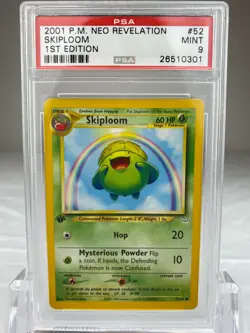 PSA 9 Pokemon 1st Edition Neo Revelation Skiploom - Image 1
