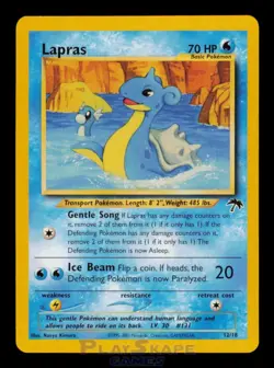 Pokemon Card Lapras 12/18 Southern Islands Rare Promo NM 2001 - Image 1