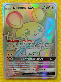 DEDENNE GX 219/214 - Secret Rare Holo Pokemon TCG Unbroken Bonds Sun & Moon - Image 1