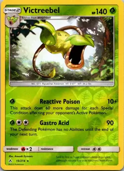 Pokemon Unbroken Bonds Victreebel Reverse Holo 15/214 - Image 1