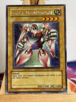 Gamma, Magnetic Warrior DOR-G003 Secret Rare German EX YUGIOH - Image 1