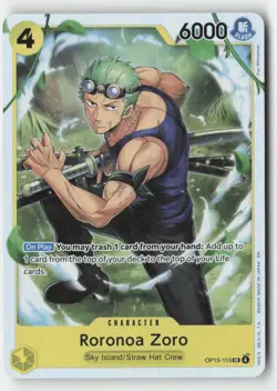Roronoa Zoro OP15-113 Super Rare Adventure on Kami's Island One Piece Foil NM - Image 1