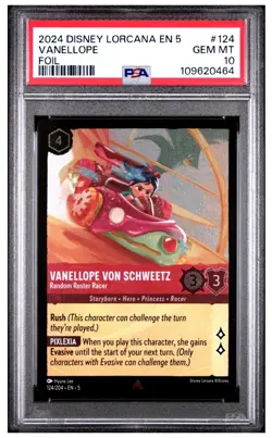 Disney Lorcana 2024 EN 5 Shimmering Skies #124 Vanellope Foil PSA GEM MINT 10 - Image 1