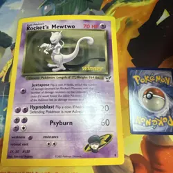 Oversized Pokemon Card 2003 Rocket's Mewtwo Jumbo Winner Promo Best Of Game MP - Image 1