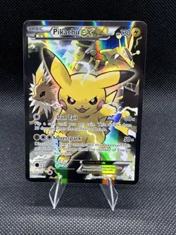 Pokemon TCG Pikachu EX XY124 Black Star Promo 2016 Holo Card LP - Image 1