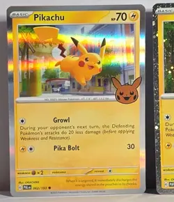Cosmo Holo Pikachu & Holo Rare Pikachu 2 Card Lot Trick or Trade 2023/2024 LP/NM - Image 2